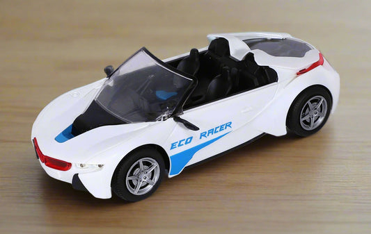 Eco Racer RC Car | 27 MHz Fully Functionable | 1:24 Scale | Battery & Charger Cable | Range upto 25m | Luminous Headlight | Perfect Tyre Grip | For Age 4+ Years
