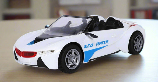 Eco Racer RC Car | 27 MHz Fully Functionable | 1:24 Scale | Battery & Charger Cable | Range upto 25m | Luminous Headlight | Perfect Tyre Grip | For Age 4+ Years