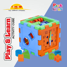 Load image into Gallery viewer, Play &amp; Learn Cube | Early learning cube toy | Interactive learning toy | Shape sorting toy | Multi-functional educational cube | Play and learn Activity cube | Tactile learning toy | Early childhood development toys for toddlers
