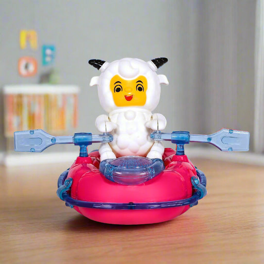 Sheep On Boat Bump 'N' Go | Lights & Sound | Musical Baby Toy | Baby Dance Toy | Active Play Toy | Battery Operated Toy | Educational Toy for Infants | Infant Sensory Play Toy | For New Born & Toddlers