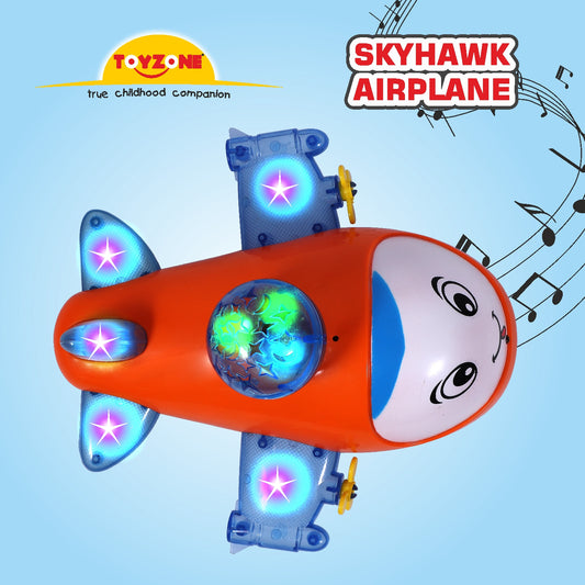 Skyhawk Airplane Bump 'N' Go | Lights & Sound | Musical Baby Toy | Baby Plane Toy | Active Play Toy | Battery Operated Toy | Educational Toy for Infants | Infant Sensory Play Toy | For New Born & Toddlers