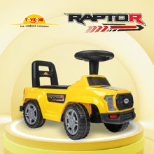 Load image into Gallery viewer, Raptor Ride on - Yellow | Car for Kids | Toddlers Push Car with Backrest | Music &amp; LED Light | Under Seat Storage | For kids 2+ Years
