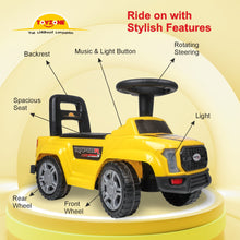 Load image into Gallery viewer, Raptor Ride on - Yellow | Car for Kids | Toddlers Push Car with Backrest | Music &amp; LED Light | Under Seat Storage | For kids 2+ Years
