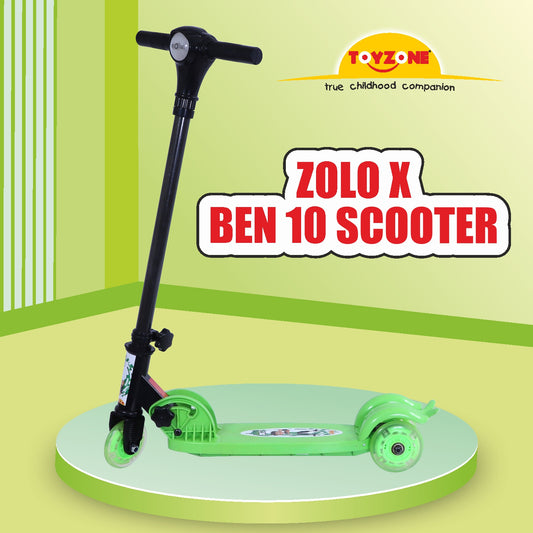 Zolo X Ben10 Scooter | Kids Scooter | Adjustable & Foldable Scooter | Skateboard Scooter | Rear Brake Scooter for kids | Foldable Kids Scooter | For Kids age 5+ years (Copy)