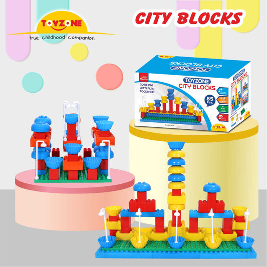 City Block | Creative building blocks for kids | Blocks for preschoolers | City design building blocks |Smart Activity Fun & Learning Blocks | Kids bus toy set | Play blocks | Kids group play blocks | Block play set | For kids age 3+ years