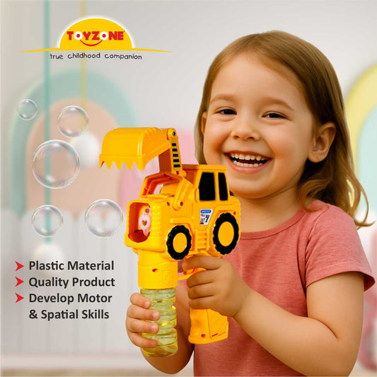 Turbo excavator Bubble Gun | Bubble Gun Toy | Bubble Blower | Bubble maker for Kids | Portable Bubble Machine | Outdoor & Indoor activity toy | Music with Soft Light |  Excavator Model | Colorful Bubbles | Cool bubble toy | For kids age 3+ years
