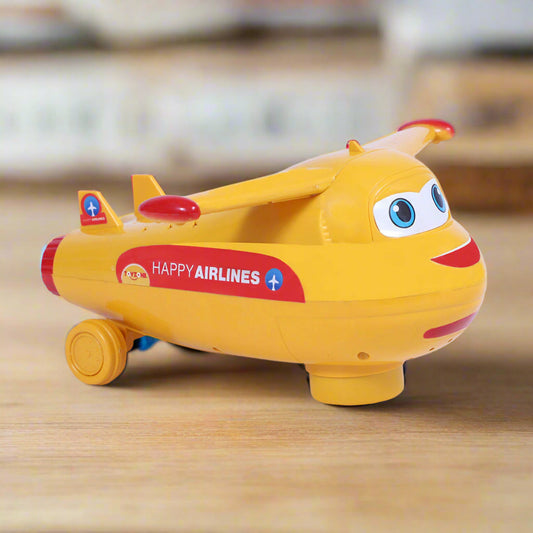 Happy Airlines Bump 'N' Go | Lights & Sound | Musical Baby Toy | Baby plane Toy | Active Play Toy | Battery Operated Toy | Educational Toy for Infants | Infant Sensory Play Toy | For New Born & Toddlers