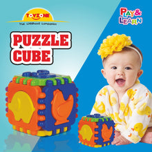 Load image into Gallery viewer, Puzzle Cube | Early learning cube toy | Interactive learning toy | Shape sorting toy | Multi-functional educational cube | Play and learn Activity cube | Early childhood development toys for toddlers
