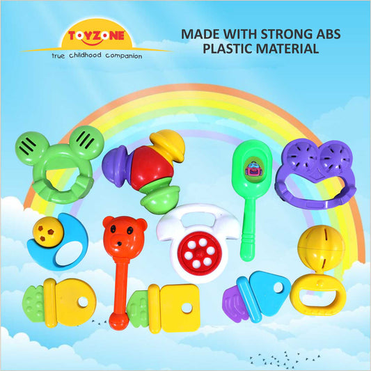 11 Pcs. Baby Rattles Set | Infant Rattle | Infant Sensory Rattle Set | Baby First Rattles | Baby Developmental Toys | Grasping Rattles for Babies | Newborn Gift Set | For Infants