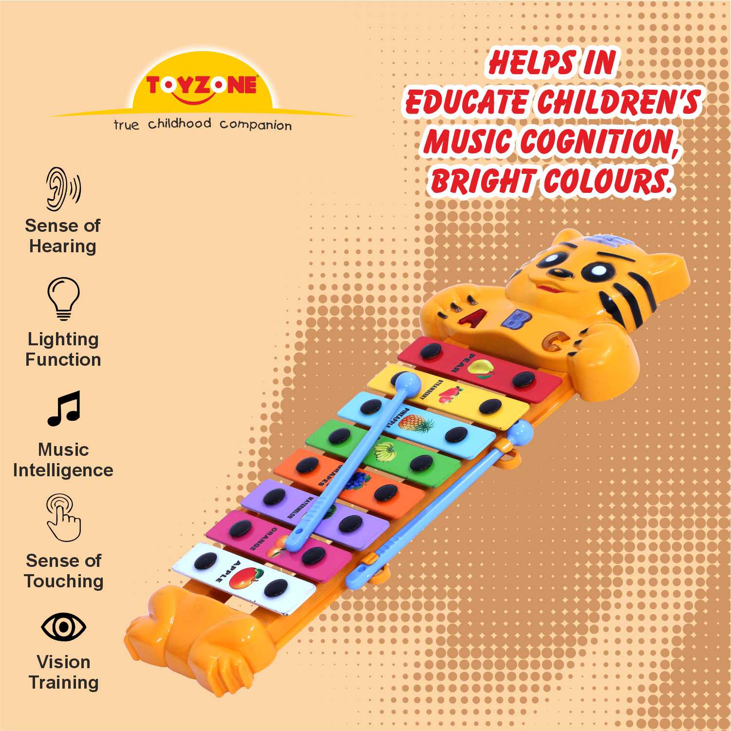 Tiger Xylophone Baby Musical Toy Musical Instrument for Kids