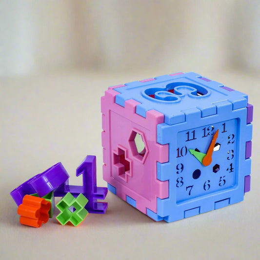 Time Square Cube | Early learning cube toy | Interactive learning toy | Shape sorting toy | Multi-functional educational cube | Play and learn Activity cube | Tactile learning toy | Early childhood development toys for toddlers