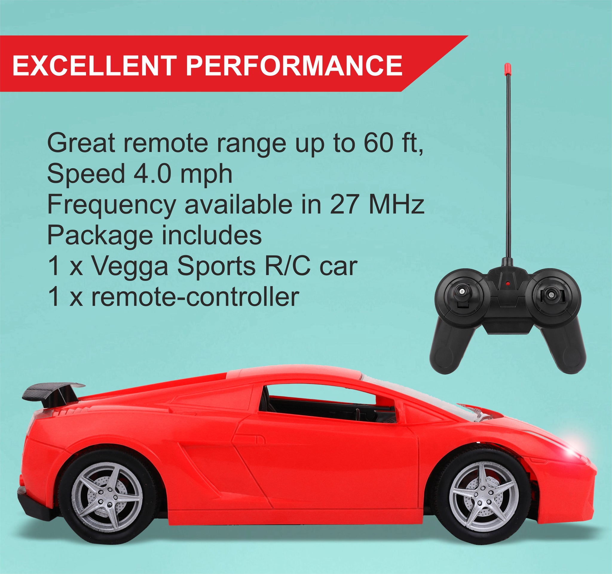 Buy Vegga RC Car for Kids Red Toy Zone Impex Pvt Ltd