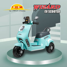 Load image into Gallery viewer, Wizard Electric Scooty - Blue | Rechargeable Scooty | Powered by 6V &amp; 4.5 AH Battery | Ride-On Scooter | Kids Electric Scooty | For Kids 3+ Years
