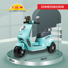 Load image into Gallery viewer, Wizard Electric Scooty - Blue | Rechargeable Scooty | Powered by 6V &amp; 4.5 AH Battery | Ride-On Scooter | Kids Electric Scooty | For Kids 3+ Years
