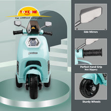 Load image into Gallery viewer, Wizard Electric Scooty - Blue | Rechargeable Scooty | Powered by 6V &amp; 4.5 AH Battery | Ride-On Scooter | Kids Electric Scooty | For Kids 3+ Years
