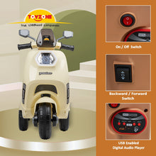 Load image into Gallery viewer, Wizard Electric Scooty - Ivory | Rechargeable Scooty | Powered by 6V &amp; 4.5 AH Battery | Bluetooth Music &amp; Lights | For 2 to 8 Years Old
